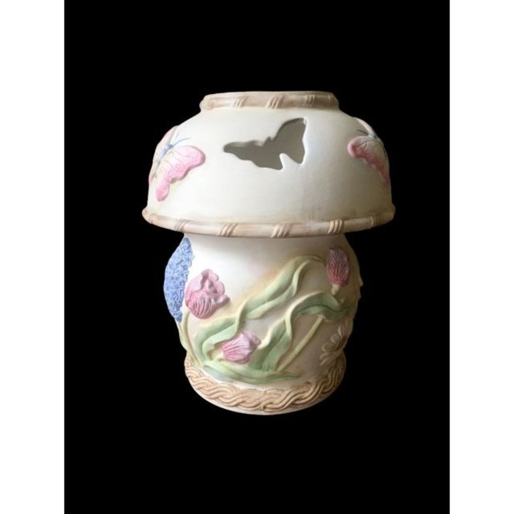 Ceramic Butterfly Candle Holder Lamp New Creative Enterprises 2002